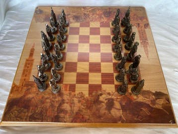 Schaakspel - De verovering van de moskee van Córdoba, houten