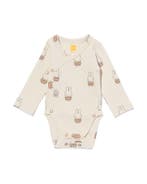 HEMA Nijntje meegroei overslagromper rib met stretch ecru, Verzenden, Nieuw