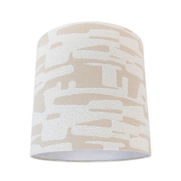 Stoffen lampenkap wit met beige gestreept 40/40/40, Huis en Inrichting, Lampen | Lampenkappen, Verzenden, Nieuw, Wit, Rond