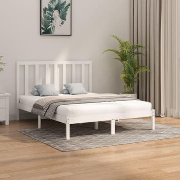vidaXL Bedframe massief hout wit 160x200 cm, Verzenden, Wit, 200 cm, 160 cm