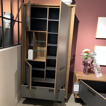 Cubo Bergkast Burned Oak -, 100 tot 150 cm, Eikenhout, Nieuw, Ophalen of Verzenden