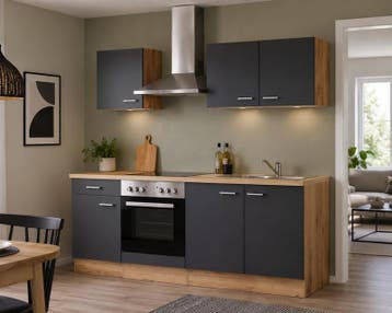 Design keuken met apparatuur, Jerome, antraciet, Nieuw