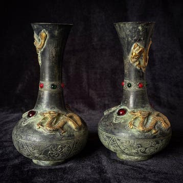 Vaas - Brons - China - Draken (Zonder minimumprijs)