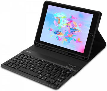 Apple iPad 5 32GB zwart Wifi (4G) + hoes en keyboard + g..., Computers en Software, Apple iPads, Nieuw