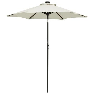 vidaXL Parasol met LED-verlichting 200x211 cm aluminium, Verzenden, Nieuw, Meer dan 4 meter