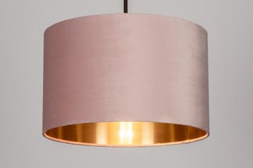 Rietveld Hanglampen - Koper, Roze - Stof, Metaal, Verzenden, Nieuw