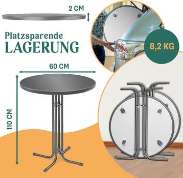 Statafel - Bartafel - Partytafel - 60 cm - Zwart - KESSER®, Verzenden, Zo goed als nieuw