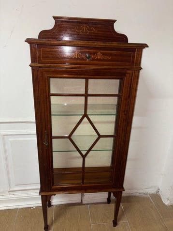 Vitrinekast - Hout, Glas, Messing, Nieuw