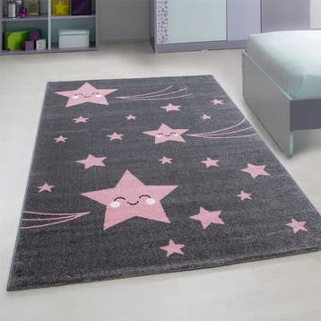 Kindervloerkleed | Kids | Sterren | Roze | 200x290 cm, Verzenden, Nieuw