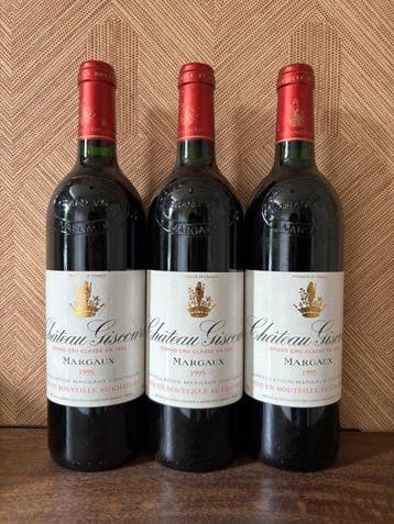 1995 Château Giscours - Margaux Grand Cru Classé - 3 Flessen, Nieuw