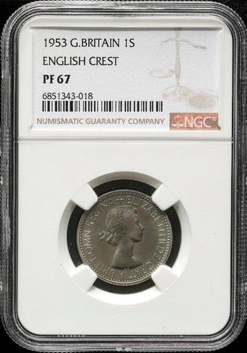 Verenigd Koninkrijk. Isabel II. 1 Shilling 1953 - NGC PF67