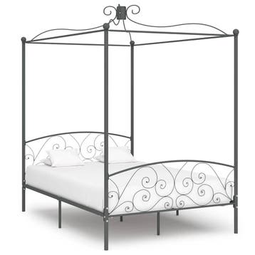 vidaXL Hemelbedframe metaal grijs 120x200 cm, Verzenden, Nieuw, Twijfelaar, 120 cm