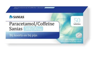 Sanias Paracetamol coffeine 500/50mg - 50 tabletten, Verzenden, Nieuw