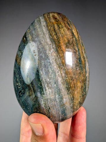 Oceaanjaspis, Orbiculaire Patronen Ei - Hoogte: 12 cm -