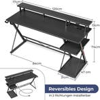 Gaming bureau - Gaming desk - Gaming tafel - 120x47 cm - Zwa, Verzenden, Zo goed als nieuw