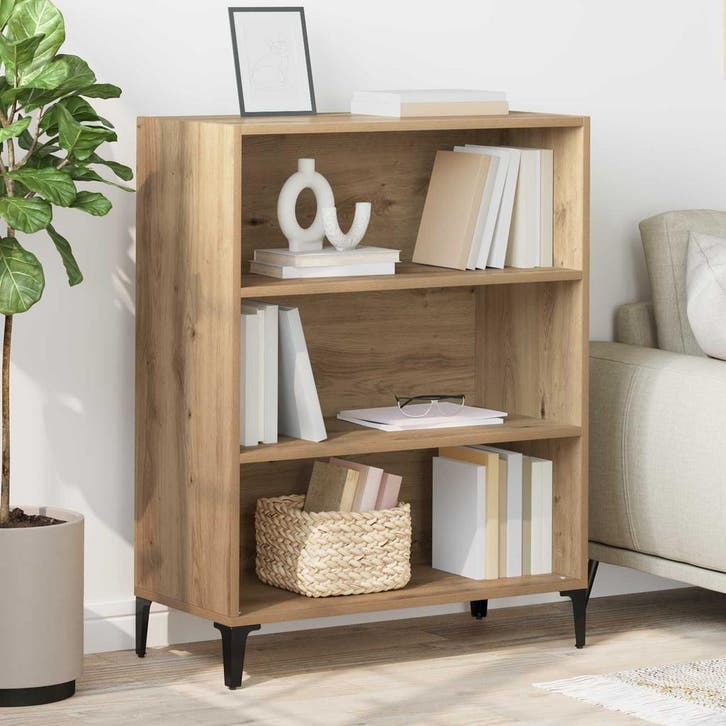vidaXL Dressoir Artisan Eiken 69,5 x 32,5 x 90 cm Bewerkt, Huis en Inrichting, Kasten | Dressoirs, Nieuw, Minder dan 50 cm, Overige houtsoorten