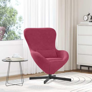 vidaXL Eivormige stoel Wijnrood 63 x 73 x 90 cm Fluweel, Verzenden, Nieuw