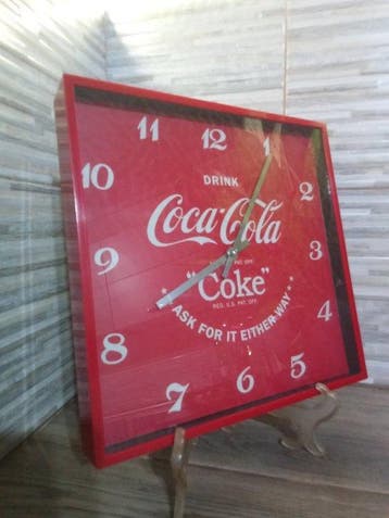 reclameklok Coca-Cola - coca cola - Reclamebord - Plastic, Antiek en Kunst