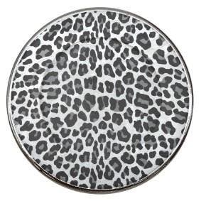 Fako Bijoux - Click Button - Glas - Panter Wit/Grijs, Verzenden, Nieuw