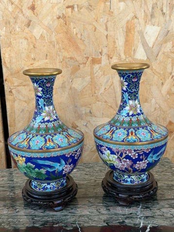 Vaas - Emaille, Hout - China