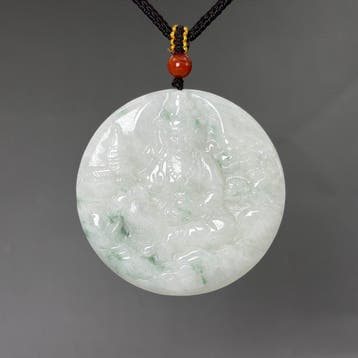 Snijwerk, Guanyin Amulet Pendant - 52 mm - Gecertificeerde