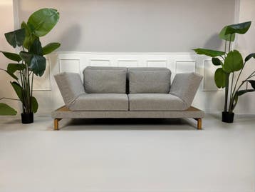 Brühl Moule Large Sofa Grijs Slaapbank Slaapfunctie Multifun, Tweepersoons, Ophalen of Verzenden, Zo goed als nieuw, Rechte bank