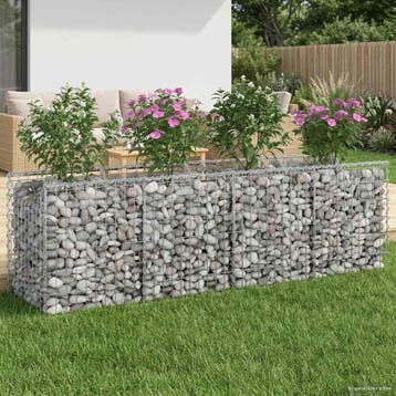 vidaXL Gabion Verhoogd Bed 200 x 50 x 60 cm Gegalvaniseerd, Verzenden, Nieuw, IJzer