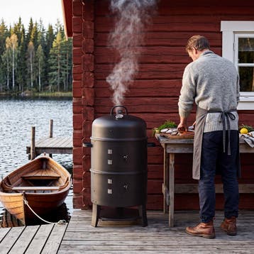 3-in-1 rookvat, 2 grillroosters, thermometer en luchtafvoer, Verzenden, Nieuw