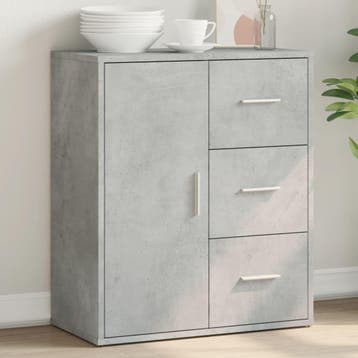 vidaXL Dressoir 60x31x70 cm bewerkt hout betongrijs, Verzenden, Nieuw, Overige houtsoorten, Minder dan 50 cm