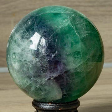 Fluoriet Fine polished Multicolor fluorite sphere - Hoogte: