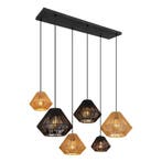 Hanglamp HOUDINI 102.0 cm 6-lichts Zwart, Ophalen of Verzenden, Nieuw, Metaal, 75 cm of meer