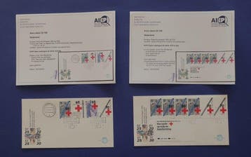 Nederland 1983 - Bijzondere variant 2x FDC Groen vignet ipv, Gestempeld