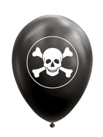Ballonnen Zwart Doodskop Pirate (8st), Ophalen of Verzenden, Nieuw