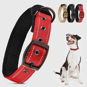 Veilige Hondenhalsband met Reflecterende Strepen - Ontsnappi, Dieren en Toebehoren, Verzenden, Nieuw
