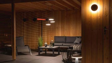 Sunred Dark Heater 2500 Watt Terrasverwarmer staand zwart, Tuin en Terras, Elektrisch, Waterbestendig, Vloer, Nieuw