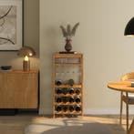 Wijnrek Fillby met glashouder bamboe 80x30x85 cm naturel [en, Verzenden, Nieuw