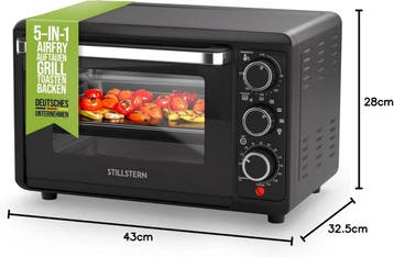 Vrijstaande oven - Hetelucht oven - 18 Liter - 1300W - Zwart, Verzenden, Zo goed als nieuw
