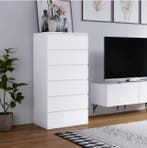 Ladekast met 6 Lades – Hoge Houten Dressoir Wit/Zwart, Verzenden, Nieuw