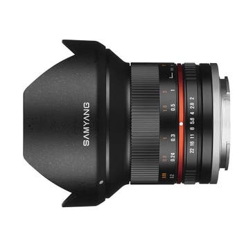 Samyang 12mm f/2.0 NCS CS Fujifilm X-mount Zwart objectief, Audio, Tv en Foto, Fotografie | Lenzen en Objectieven, Verzenden, Gebruikt