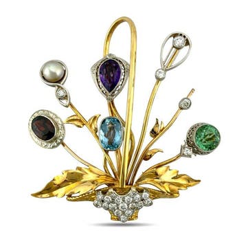 Broche - 14 karaat Geel goud, Exclusieve 14K geelgouden
