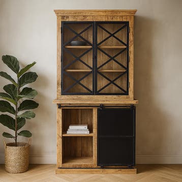 Buffetkast Mangohout Milan 100 Met Deurtjes X, Huis en Inrichting, Kasten | Buffetkasten, Verzenden, Nieuw, Overige houtsoorten