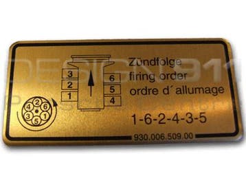 93000650900 Porsche Sticker Firing Order. 911 /930, Verzenden, Nieuw
