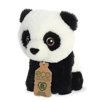 Aurora panda knuffel - pluche - 13 cm - zwart/wit, Verzenden, Nieuw