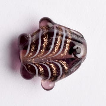 5  x vis kraal 18x18x8 mm kleur: bruin gat: 1mm (Glaskralen), Ophalen of Verzenden, Nieuw, Kraal