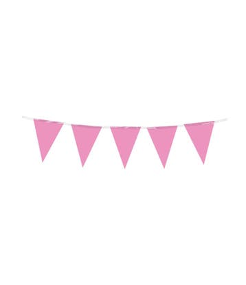 Mini Vlaggenlijn roze 3mtr, Verzenden, Nieuw, Feestartikel
