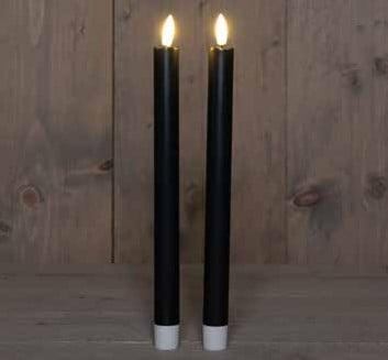 Ledkaars 3d flame candle zwart annas collection d 2,5 h 25, Ophalen of Verzenden, Nieuw