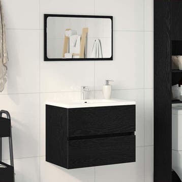 Badkamermeubel Retro Zwart | Tweedekansje | OP=OP, Huis en Inrichting, Badkamer | Badkamermeubels, Gebruikt, Minder dan 100 cm