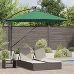 vidaXL Parasol Groen 294 x 294 x 248 cm Polyester en, Tuin en Terras, Parasols, Verzenden, Nieuw, 2 tot 3 meter