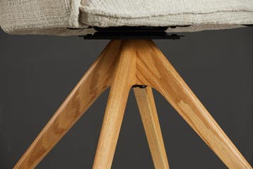 Bureaustoel LE GRAND beige chenille naturel massief, Ophalen of Verzenden, Nieuw