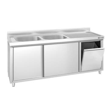 GGM Gastro | Spoelkast PREMIUM - RVS - 2000x600mm - met |, Verzenden, Nieuw in verpakking, RVS Meubilair